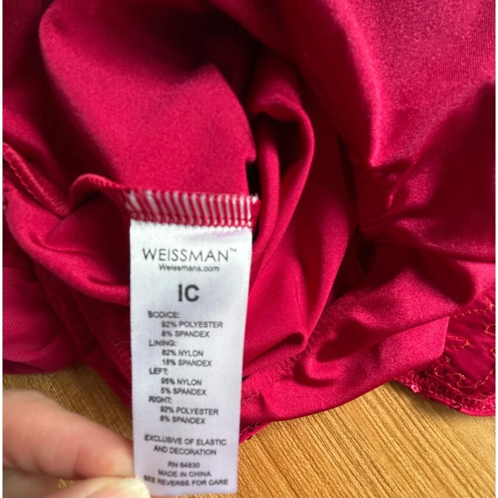 Girls Weissman Red Sequin Dance Leotard Size 1C